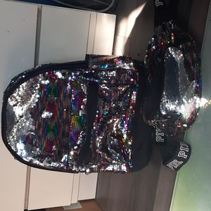 PINK Victorias Secret Rainbow Backpack & Fanny Pack